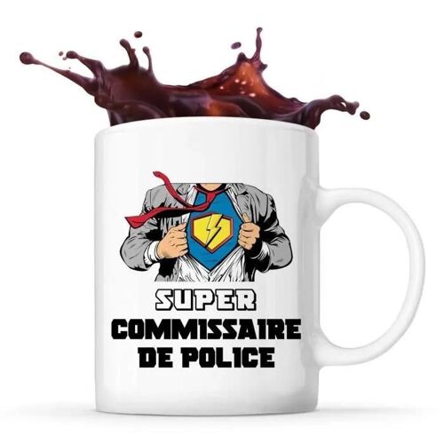 Mug Super Commissaire De Police Tasse Café Thé Métier Départ Retraite Collègue Travail