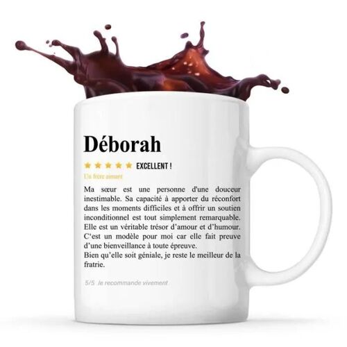 Mug Déborah Avis Frère Recommandation | Tasse Famille Cadeau Anniversaire Noël