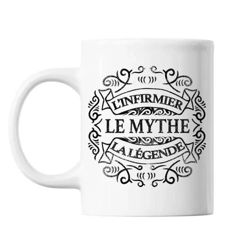 Mug - Infirmier Le Mythe La Légende - Céramique - 325 Ml - Résistant Lave-Vaisselle Et Micro-Onde
