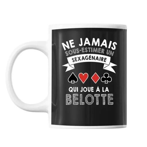Mug Belotte Sexagénaire Homme 60 Ans Tasse Cadeau Personnalisé