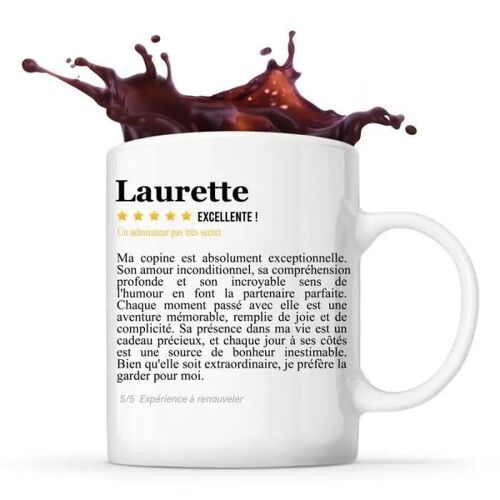 Mug - Laurette - Céramique - Cylindrique - Compatible Lave-Vaisselle