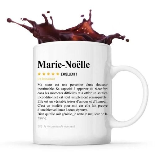 Mug Marie-Noëlle Avis Frère Recommandation | Tasse Famille Cadeau Anniversaire Noël
