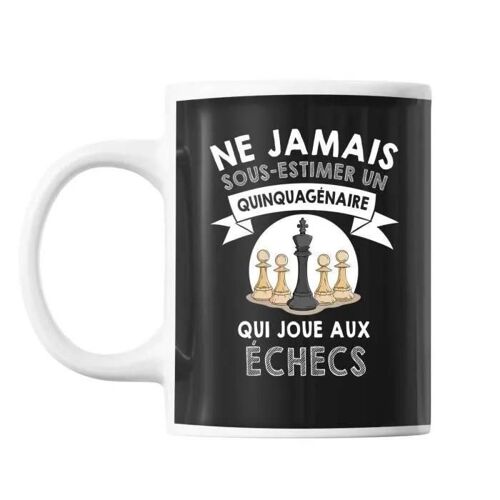 Mug Echecs Quincagénaire Homme 50 Ans Tasse Cadeau Personnalisé