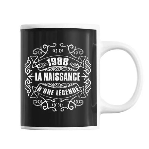 Mug - Légende - 1988 - Personnalisé - Céramique - 325 Ml - Résistant Lave-Vaisselle