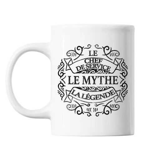 Mug Chef De Service Le Mythe La Légende Blanc Tasse Cadeau Personnalisé
