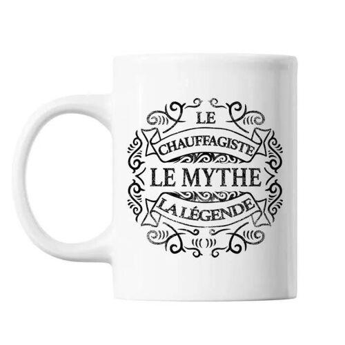 Mug Chauffagiste Le Mythe La Légende Blanc Tasse Cadeau Personnalisé