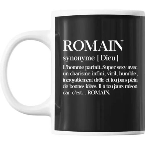Mug Romain Prénom Définition Tasse Cadeau Personnalisé