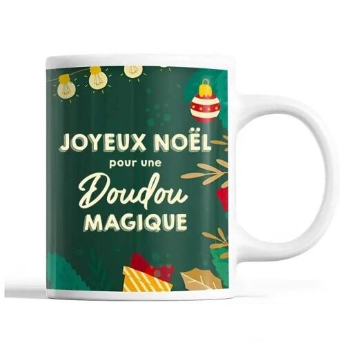 Tasse Noël Doudou femme Vert | Mug prénom Idée Cadeau Secret Santa