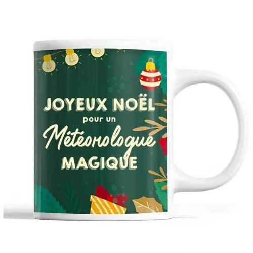 Tasse Noël Météorologue Homme Vert | Mug Prénom Idée Cadeau Secret Santa