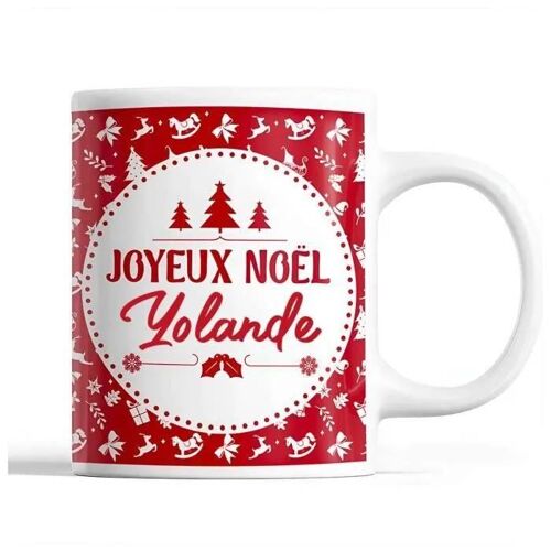 Mug - Yolande - Rouge - Céramique - 325 Ml - Résistant Lave-Vaisselle Et Micro-Onde