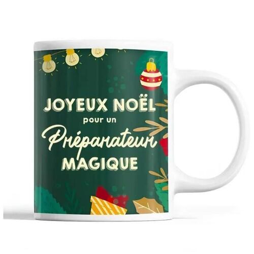 Mug - Préparateur - Noël - Céramique - Imprimé - 325 Ml - Vert