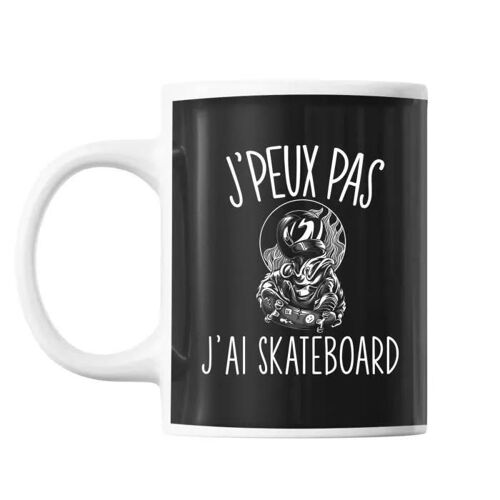 Mug Skateboard J'peux Pas Noir Tasse Cadeau Personnalisé