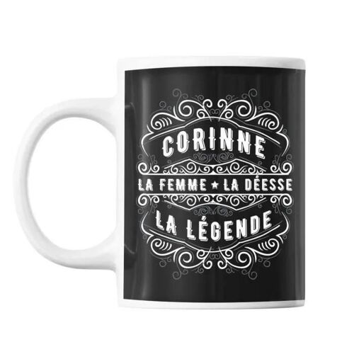 Mug - Personnalisé - Corinne - Céramique - 325 Ml - Résistant Lave-Vaisselle Et Micro-Onde