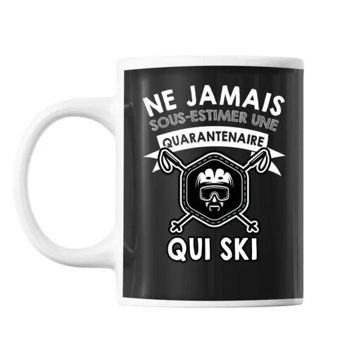 Mug - Femme Ski - Personnalisé - Céramique - 325 Ml - Résistant Lave-Vaisselle