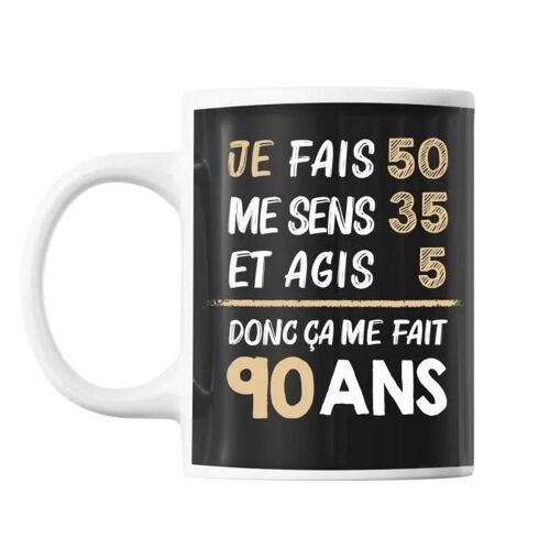 Mug - Je Fais Me Sens Et Agis - Personnalisé - Céramique - 325 Ml - Résistant Lave-Vaisselle