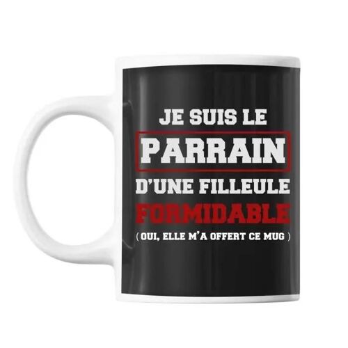 Mug Parrain Filleule Noir Tasse Cadeau Personnalisé