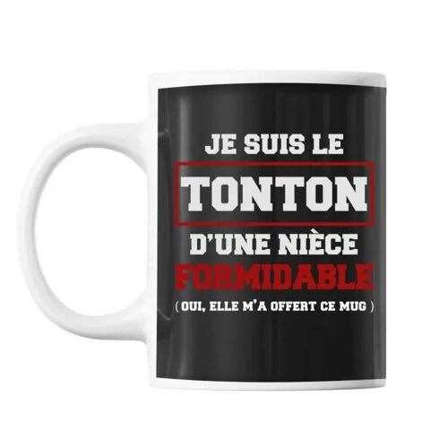 Mug Tonton Nièce Noir Tasse Cadeau Personnalisé