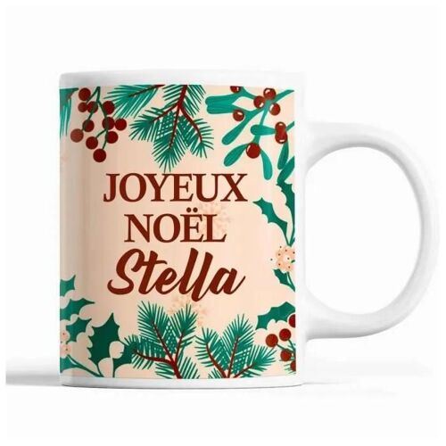 Mug - Stella - Noël - Céramique - 325 Ml - Beige - Imprimé Recto Verso