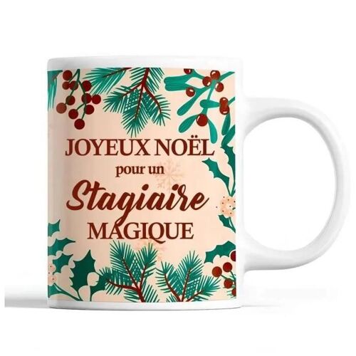 Mug - Noël - Stagiaire Homme - Céramique - Beige - 325 Ml - Lave-Vaisselle