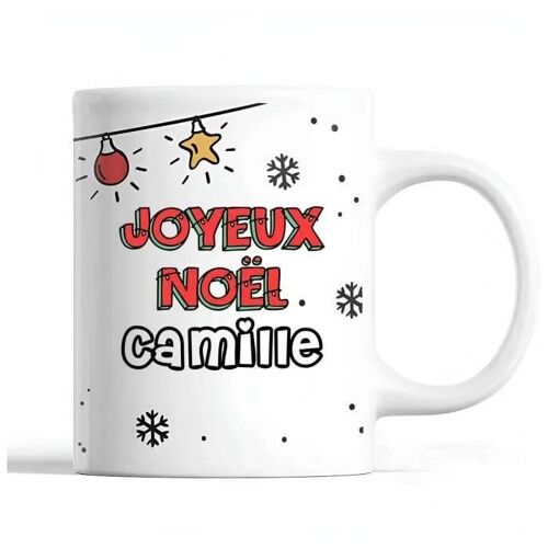 Mug - Camille - Noël - Céramique - Imprimé - 325 Ml