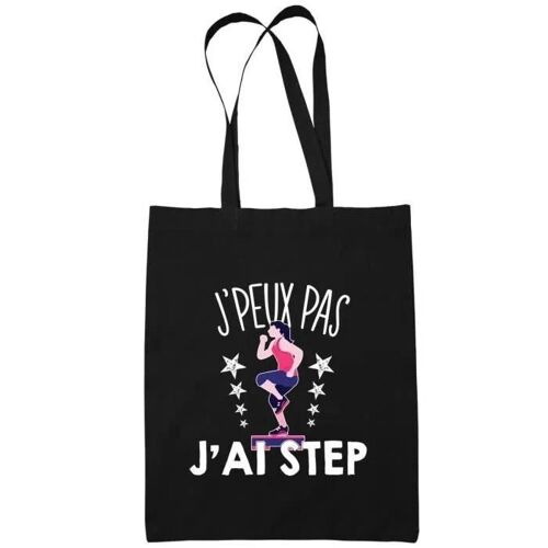 Tote Bag - Step - Je peux pas - Coton biologique - 10L - Noir