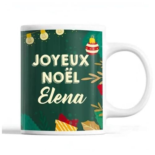 Mug - Elena - Noël - Céramique - Imprimé - 325 Ml - Vert