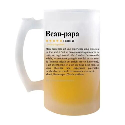 Chope Beau-Papa Avis Recommandation Belle-Fille | Verre À Bière Pinte Fête Des Pères Cadeau Anniversaire Noël Humour