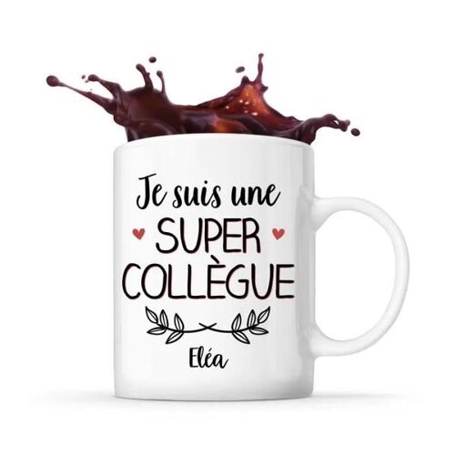 Mug - Eléa - Tasse Cadeau - Céramique - Blanc - Cylindrique