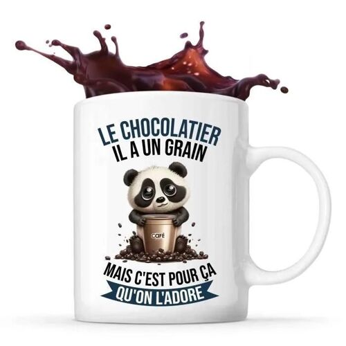 Tasse Le Chocolatier Panda Café | Idée Mug Cadeau Travail Humour Collègue Homme Anniversaire Noël
