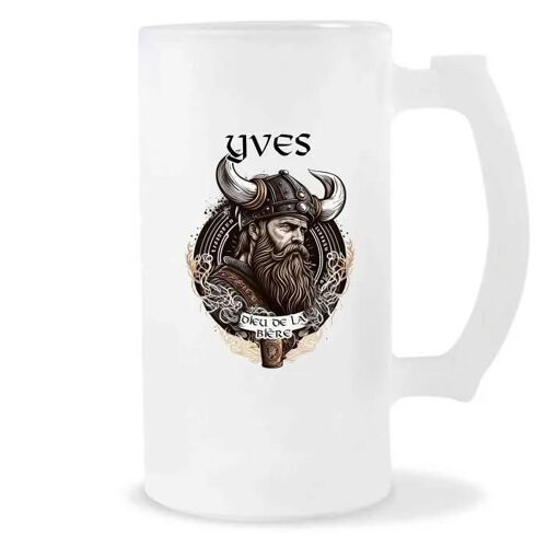 Chope De Bière - Planetee - Viking - Verre Givré 470ml - Imprimé Qualité Aaa - Résiste Lave-Vaisselle