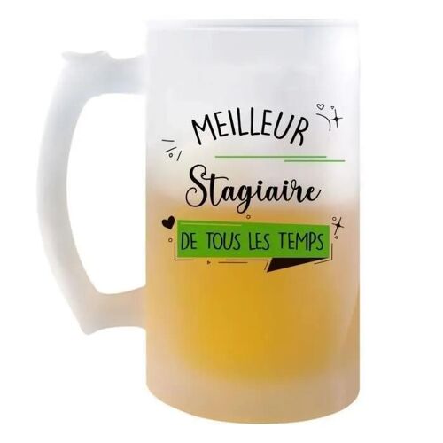 Chope De Bière Meilleur Stagiaire De Tous Les Temps | Tasse Cadeau Travail Boulot Métier Retraite Collègue Homme Pinte