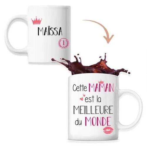 Mug - Maïssa - Meilleure Maman - Céramique - 325 Ml - Imprimé Recto/Verso