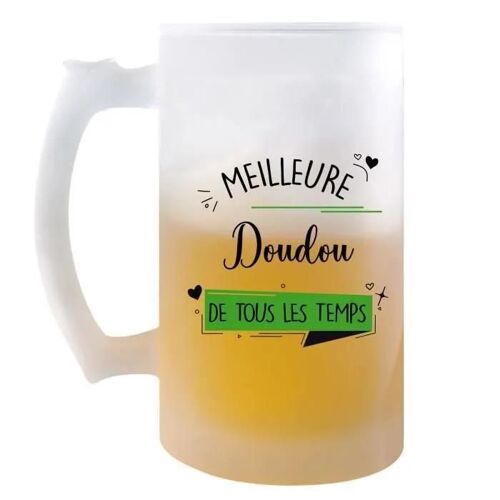 Chope de bière Meilleure Doudou de tous les temps | Idée Tasse Cadeau Couple Saint Valentin Femme Pinte cervoise