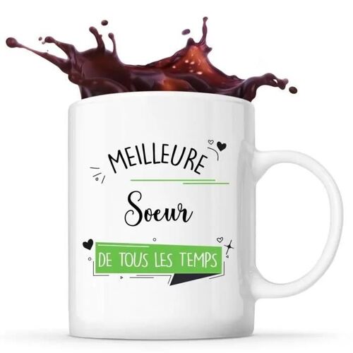 Mug - Meilleure Soeur - Céramique - Imprimé Recto/Verso - Résistant Lave-Vaisselle - 325 Ml
