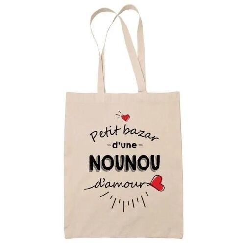 Sac Tote Bag - Petit Bazar - Coton Recyclé - 38x42 cm - 10 Litres - Idée Cadeau Femme