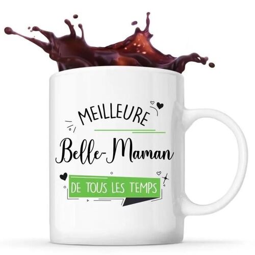Mug - Meilleure Belle-Maman - Céramique - Imprimé Recto/Verso - 325 Ml - Résistant Lave-Vaisselle