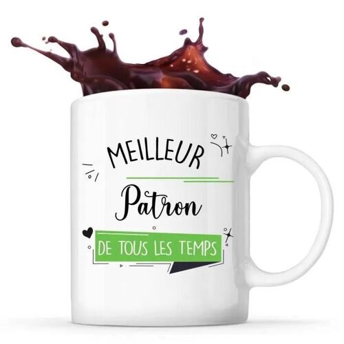 Mug Meilleur Patron De Tous Les Temps | Idée Tasse Cadeau Travail Boulot Métier Départ Retraite Collègue Homme Anniversaire Noël