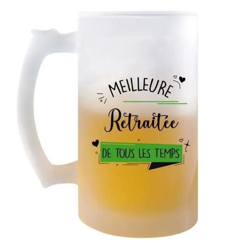 Chope De Bière Meilleure Retraitée De Tous Les Temps | Idée Tasse Cadeau Travail Boulot Métier Retraite Collègue Femme Pinte