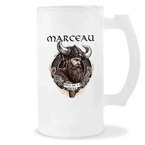 Chope De Bière Marceau Design Viking | Verre À Bière Pinte Cadeau Apéro Humour Alcool Pour Amateur De Bière