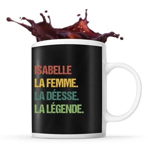 Mug - Isabelle La Déesse - Vintage - Céramique - 325 Ml - Imprimé Recto/Verso