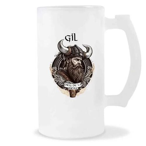 Chope De Bière Gil Design Viking | Verre À Bière Pinte Cadeau Apéro Humour Alcool Pour Amateur De Bière