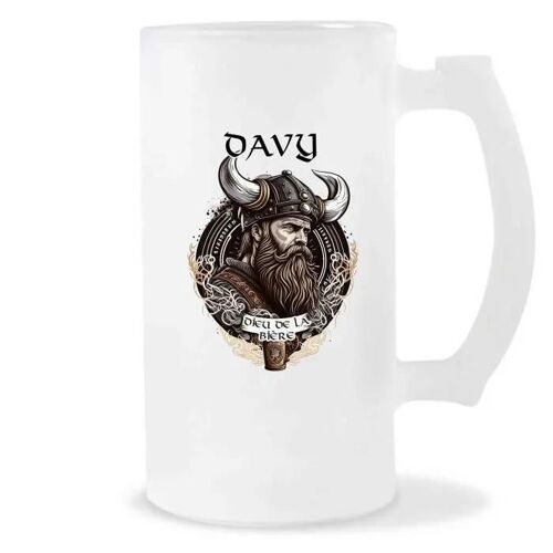Chope De Bière Davy Design Viking | Verre À Bière Pinte Cadeau Apéro Humour Alcool Pour Amateur De Bière