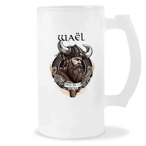 Chope De Bière Waël Design Viking | Verre À Bière Pinte Cadeau Apéro Humour Alcool Pour Amateur De Bière