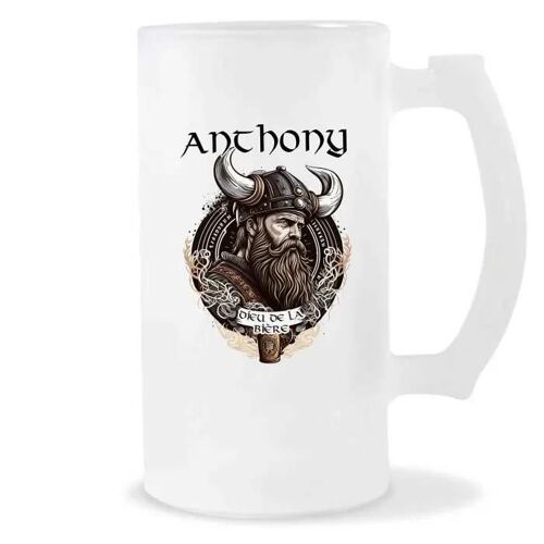 Chope De Bière Anthony Design Viking | Verre À Bière Pinte Cadeau Apéro Humour Alcool Pour Amateur De Bière