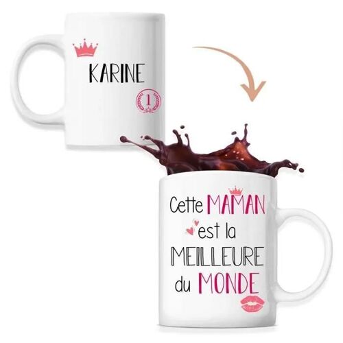 Mug Karine Meilleure Maman | Tasse Prénom Idée Cadeau Fête Des Mères Fille Tante Humour