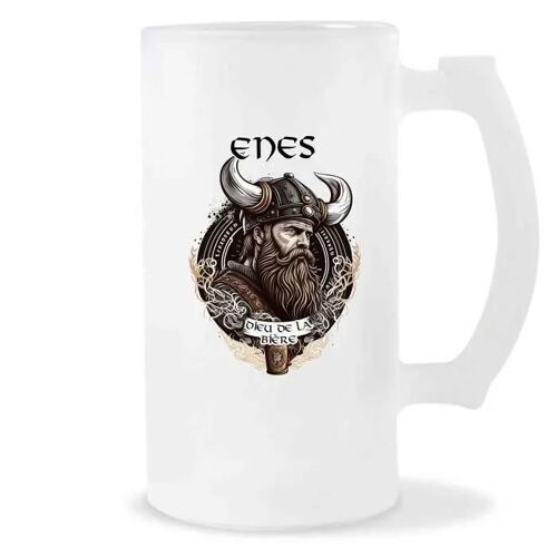 Chope De Bière Enes Design Viking | Verre À Bière Pinte Cadeau Apéro Humour Alcool Pour Amateur De Bière