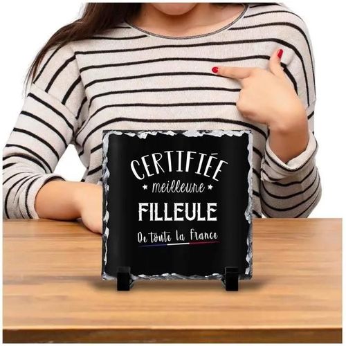 Cadre filleule certifiée meilleure dans toute la france noir | Idée Bureau Cadeau Travail Collègue