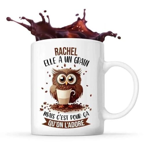 Mug - Rachel - Chouette - Céramique - Imprimé - 325 Ml