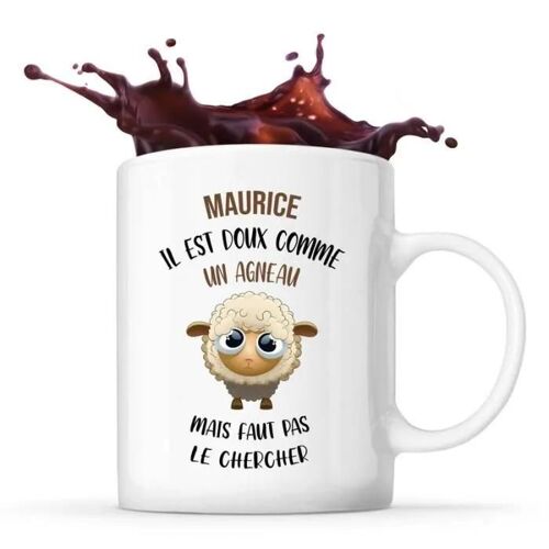 Mug - Maurice Doux Comme Un Agneau - Céramique - Blanc - Design Contemporain