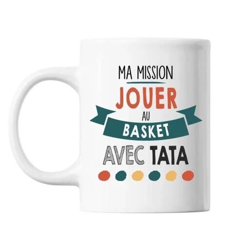 Mug - Ma Mission Basket - Céramique - Imprimé Recto/Verso - Résistant Lave-Vaisselle Et Micro-Onde